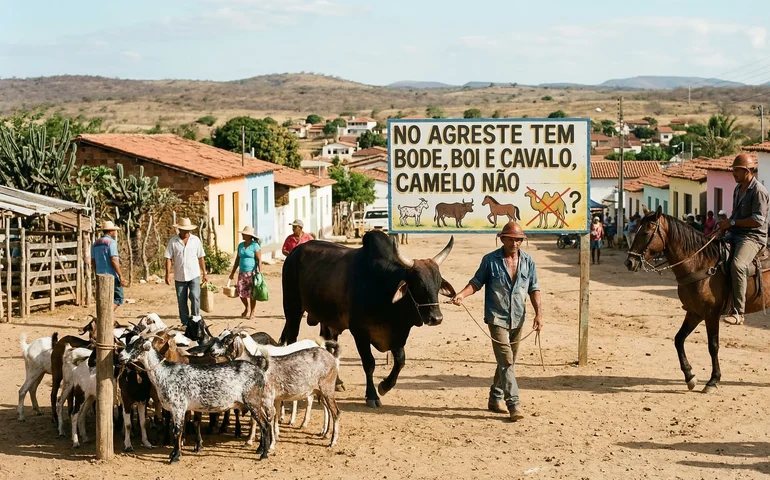 No agreste tem bode, boi e cavalo, camelo não