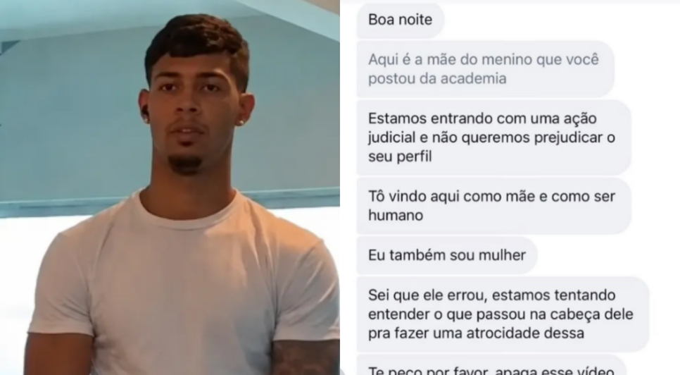 Mulher que se identificou como mãe do acusado se manifestou