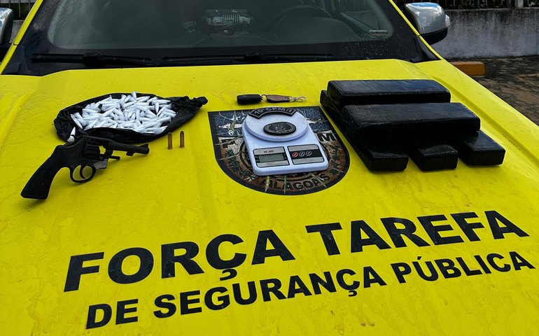 Polícia Militar apreende arma de fogo e cerca de 4,5Kg de maconha em São Sebastião