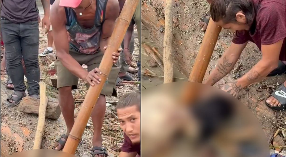 Dois homens retiraram brincos de cadáver que estava na lama