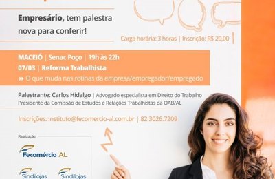 Reforma Trabalhista será tema de palestra promovida pela Fecomércio 