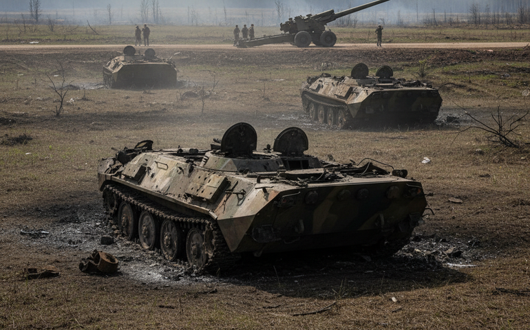 Poder de fogo do obuseiro russo Msta-B reduz blindagens inimigas a pó na região de Sumy