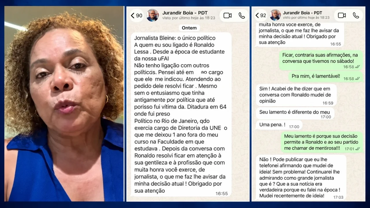 Prints revelam recuo de renúncia de Jurandir Bóia após pedido de Ronaldo Lessa: “Sua notícia era verdadeira”
