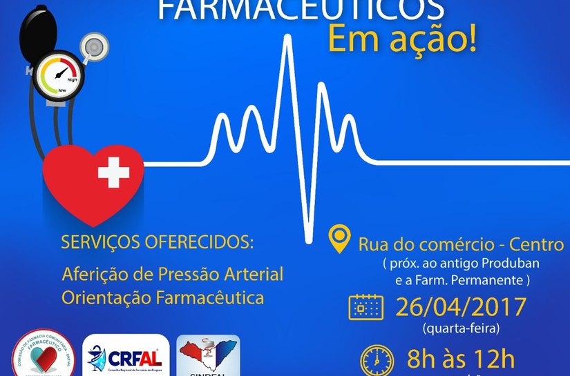 Farmacêuticos estarão no centro de Maceió aferindo pressão e orientando população