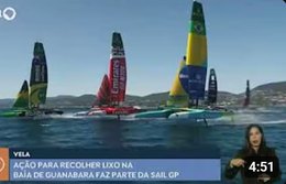 Ação faz limpeza na Baía de Guanabara para etapa do Sail GP