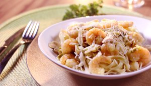 Macarrão com camarão 