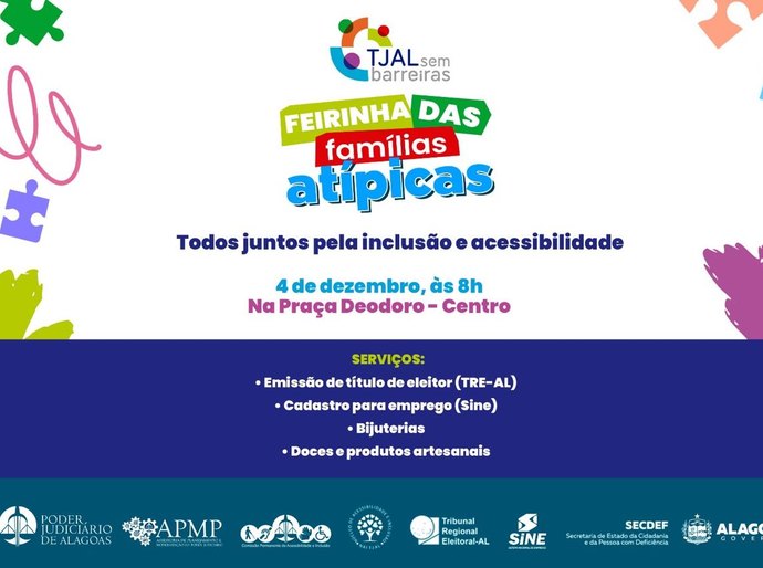 Judiciário de Alagoas promove Feira das Famílias Atípicas nesta quinta (4)