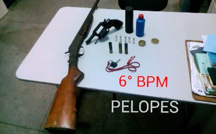 PM apreende duas armas de fogo em Passo de Camaragibe