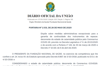 Funasa prorroga prazos para garantir continuidade de ações em saneamento