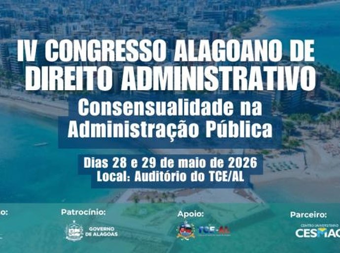 TCE/AL sediará IV Congresso do IDAA sobre Direito Administrativo