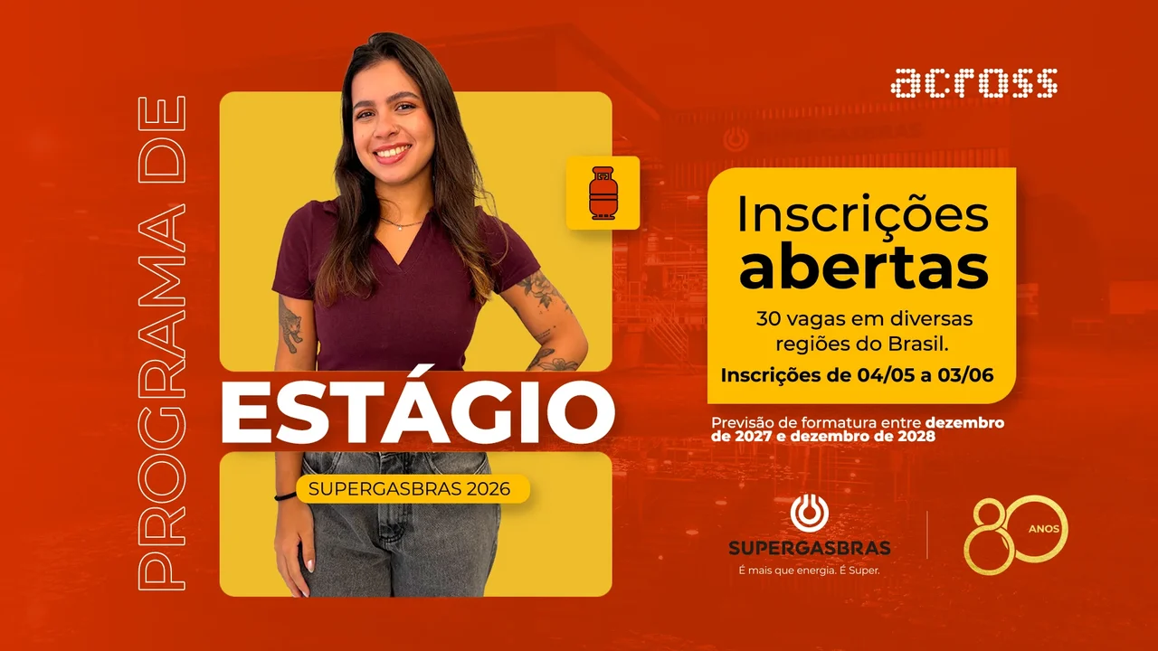 Supergasbras abre inscrições para programa de estágio com 30 vagas em todo o país