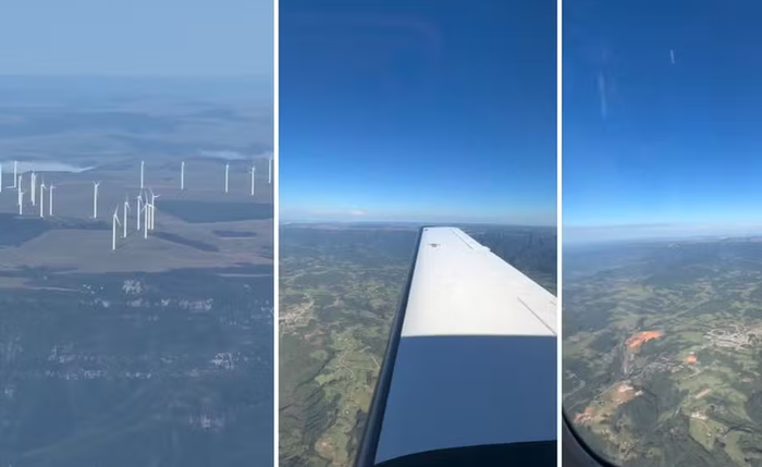 Registro mostra paisagem e painel da aeronave momentos antes da tragédia